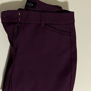 Purple Slim Curvy Fit White House Black Market Work Pants